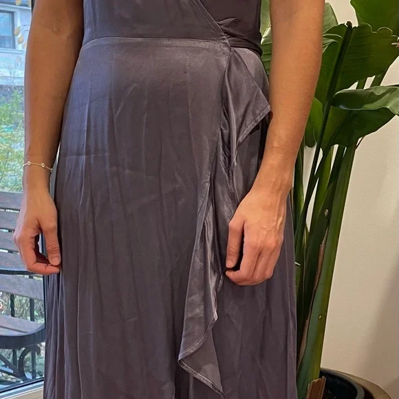 BHLDN (Anthropologie) purple silver asymmetrical dress 💜 - Picture 2 of 6